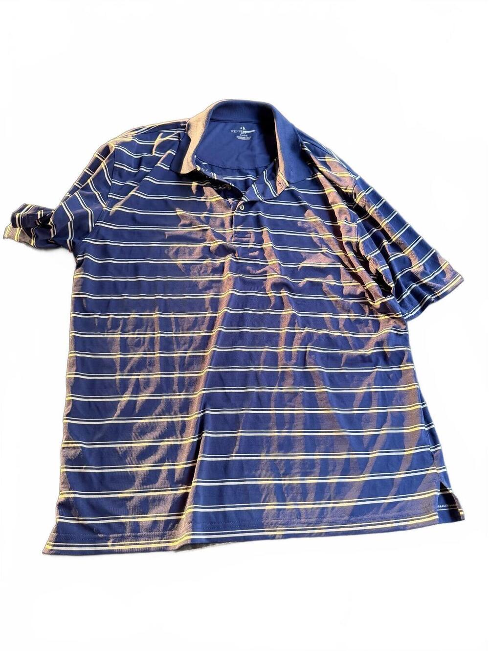 Grand Slam Men's Blue Striped Polo Shirt XL Casual Golf Style